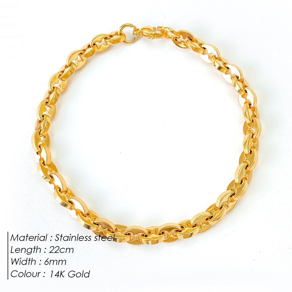 "Fortune Beans" 14K gold-plated couple bracelet for both men and women