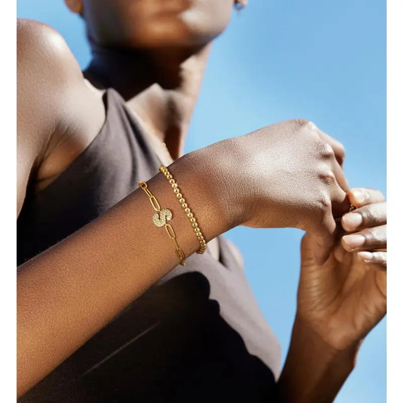 A-Z Adjustable Bubble Letter Bracelet 2-Pack (Free shipping）