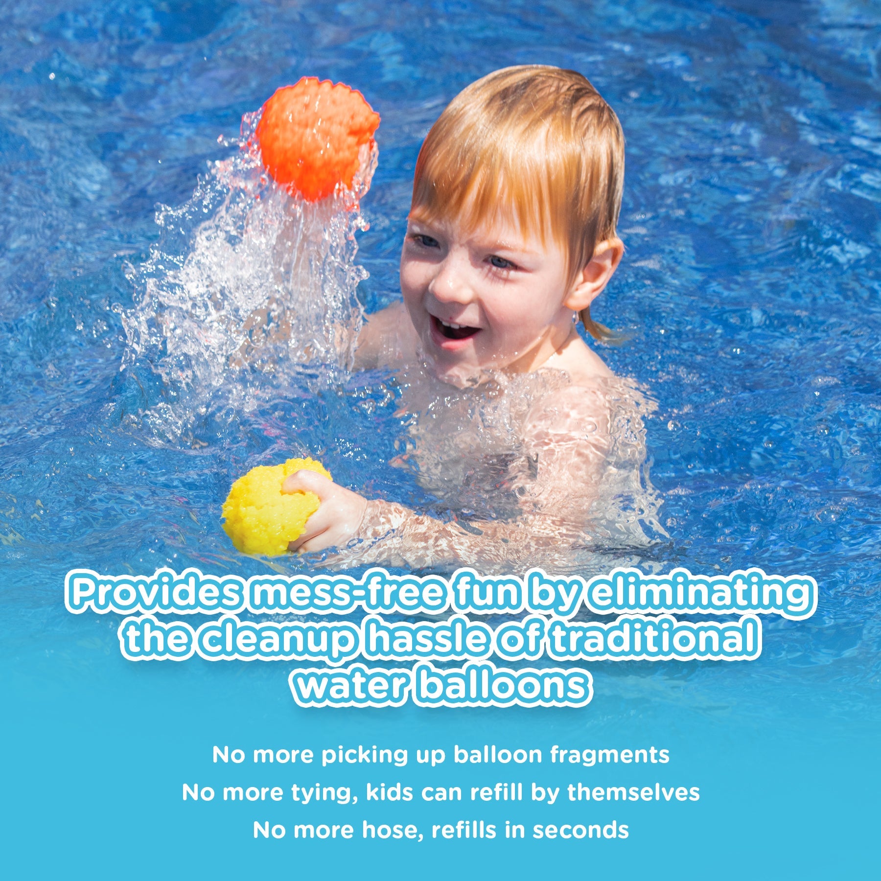 Kids Outdoor Pool Toys Reusable Sponge Water Ball (Buy 10 Get 30 Free)