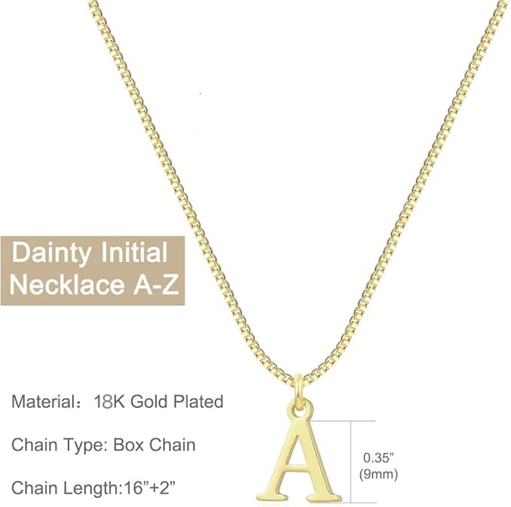 18K Gold Plated Delicate Alphabet Necklace A-Z Personalized Gift Fashion Jewelry