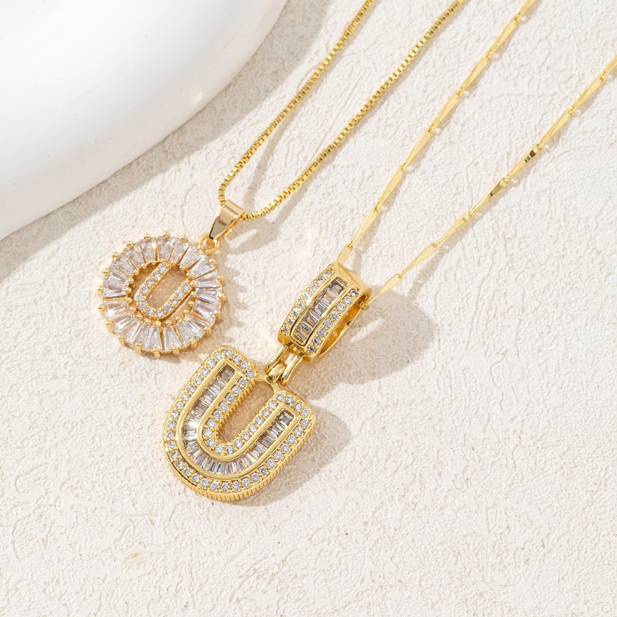[Last Day 50% Off] 2-Pack - 18K Gold Initial Pendant Necklace（Free shipping）