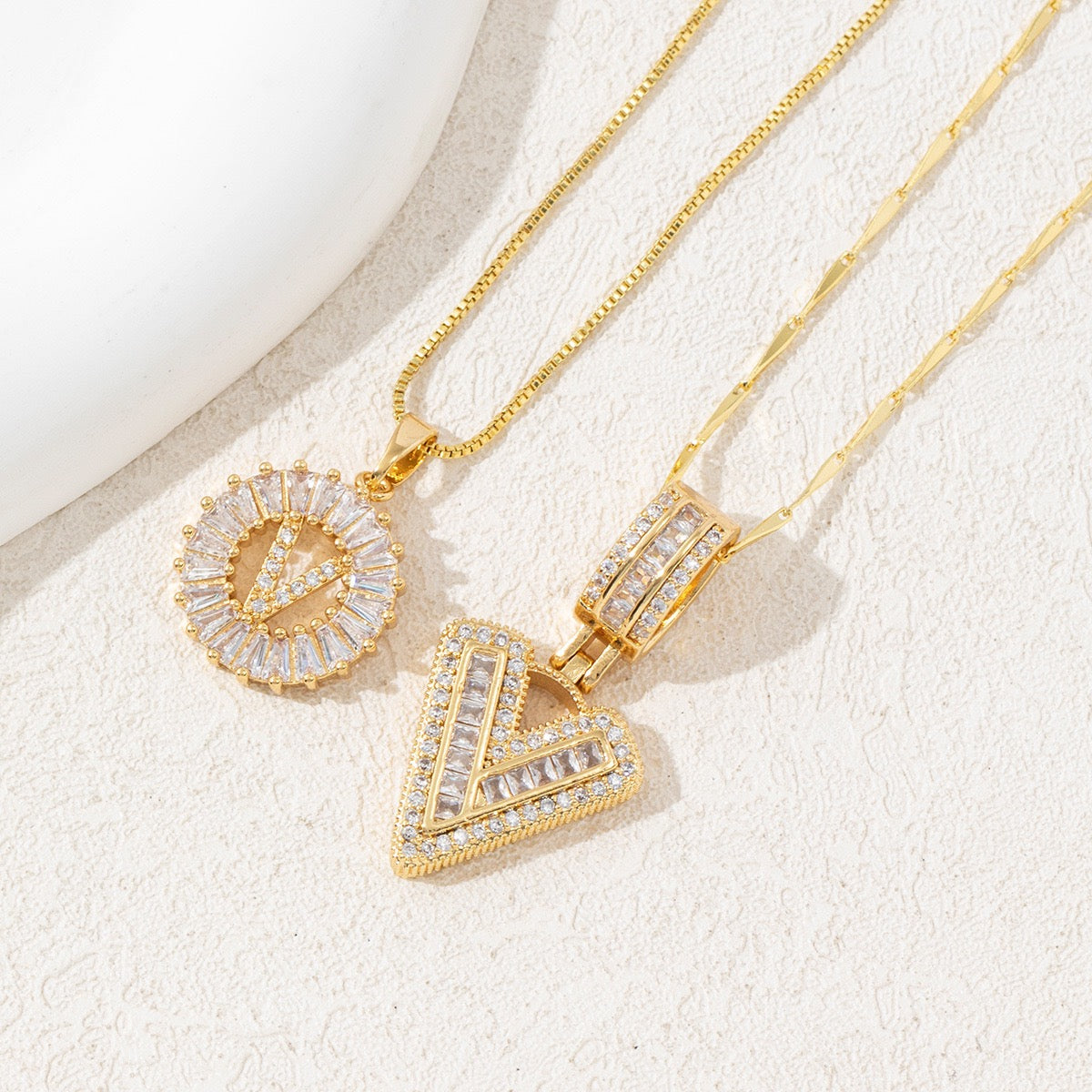 [Last Day 50% Off] 2-Pack - 18K Gold Initial Pendant Necklace（Free shipping）