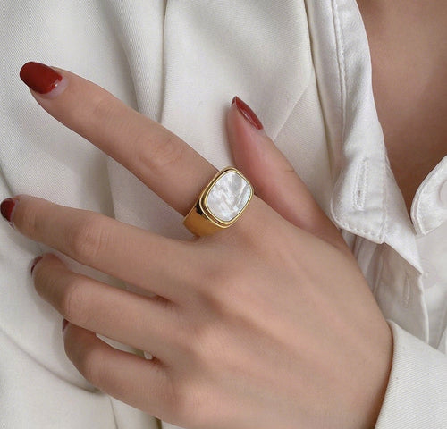 "Day and Night" Square Ring for Men and Women