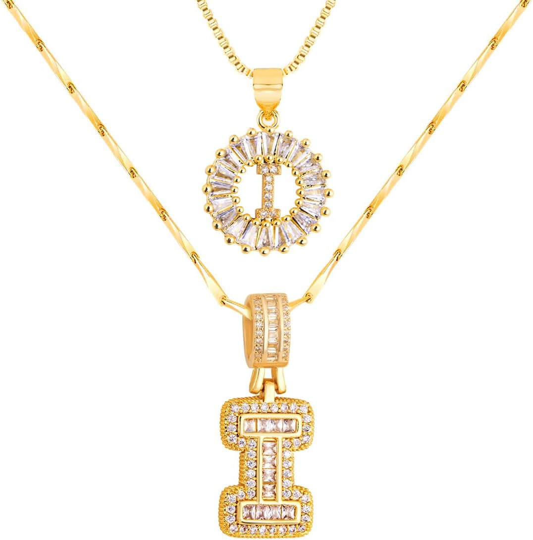 [Last Day 50% Off] 2-Pack - 18K Gold Initial Pendant Necklace（Free shipping）