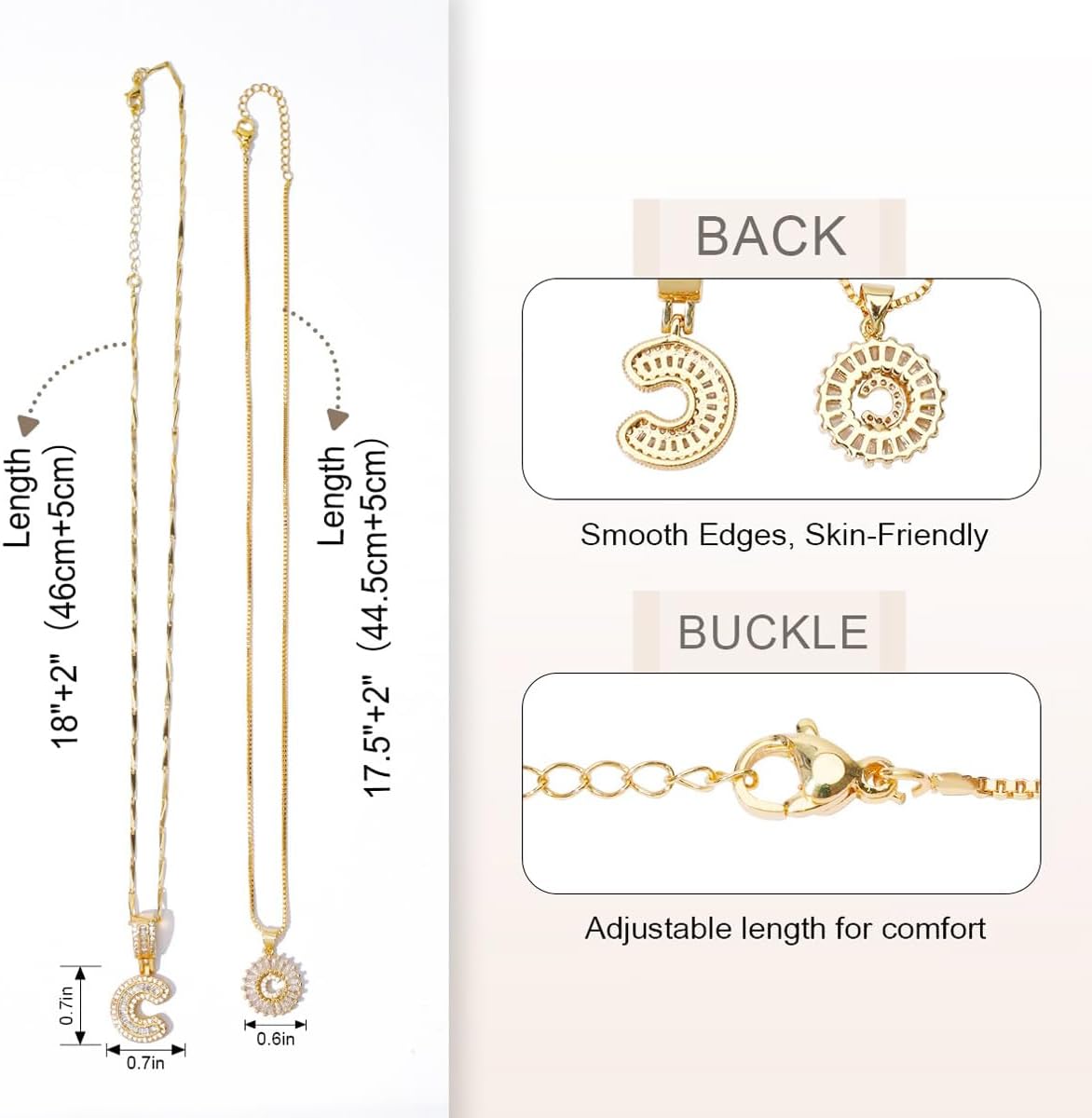 [Last Day 50% Off] 2-Pack - 18K Gold Initial Pendant Necklace（Free shipping）
