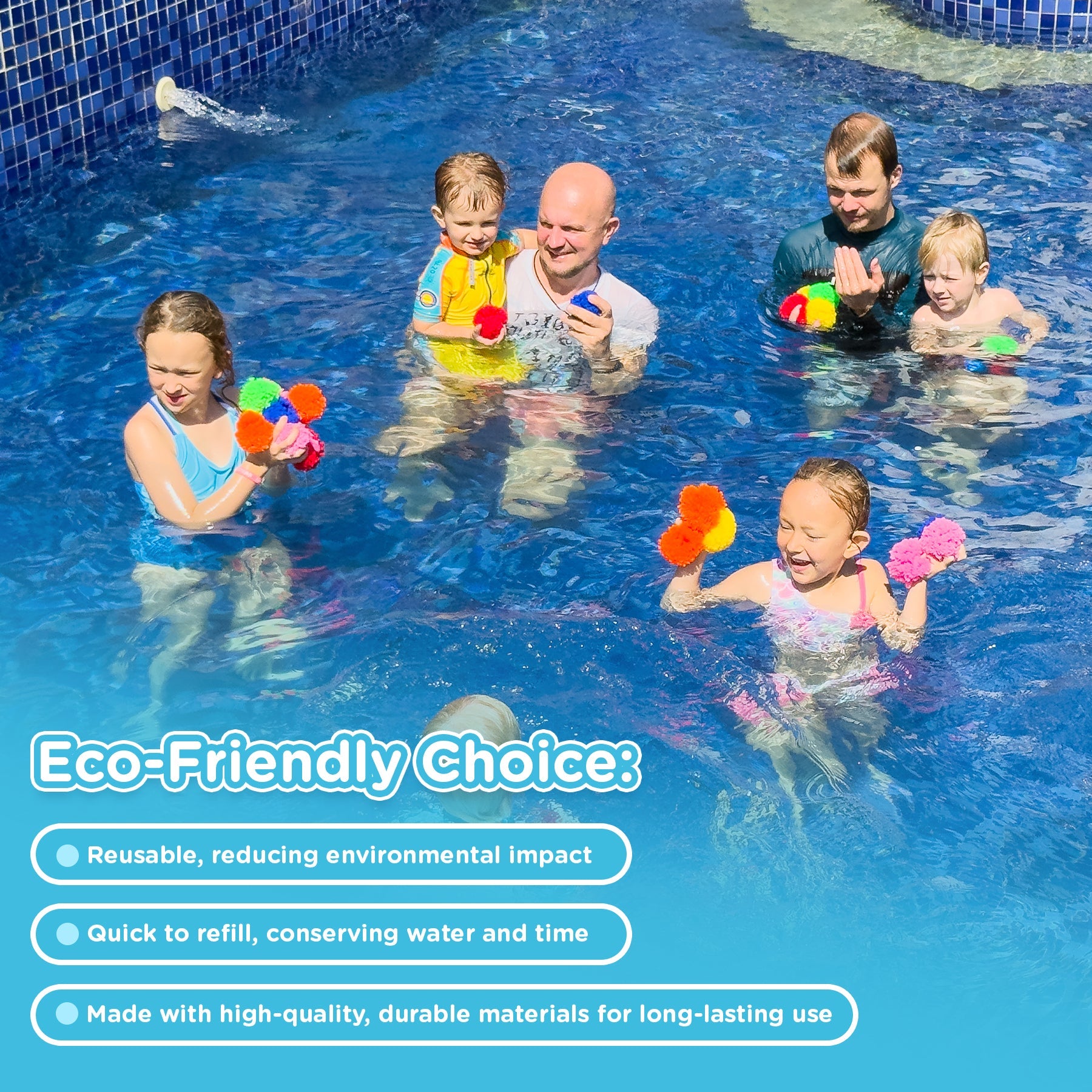 Kids Outdoor Pool Toys Reusable Sponge Water Ball (Buy 10 Get 30 Free)