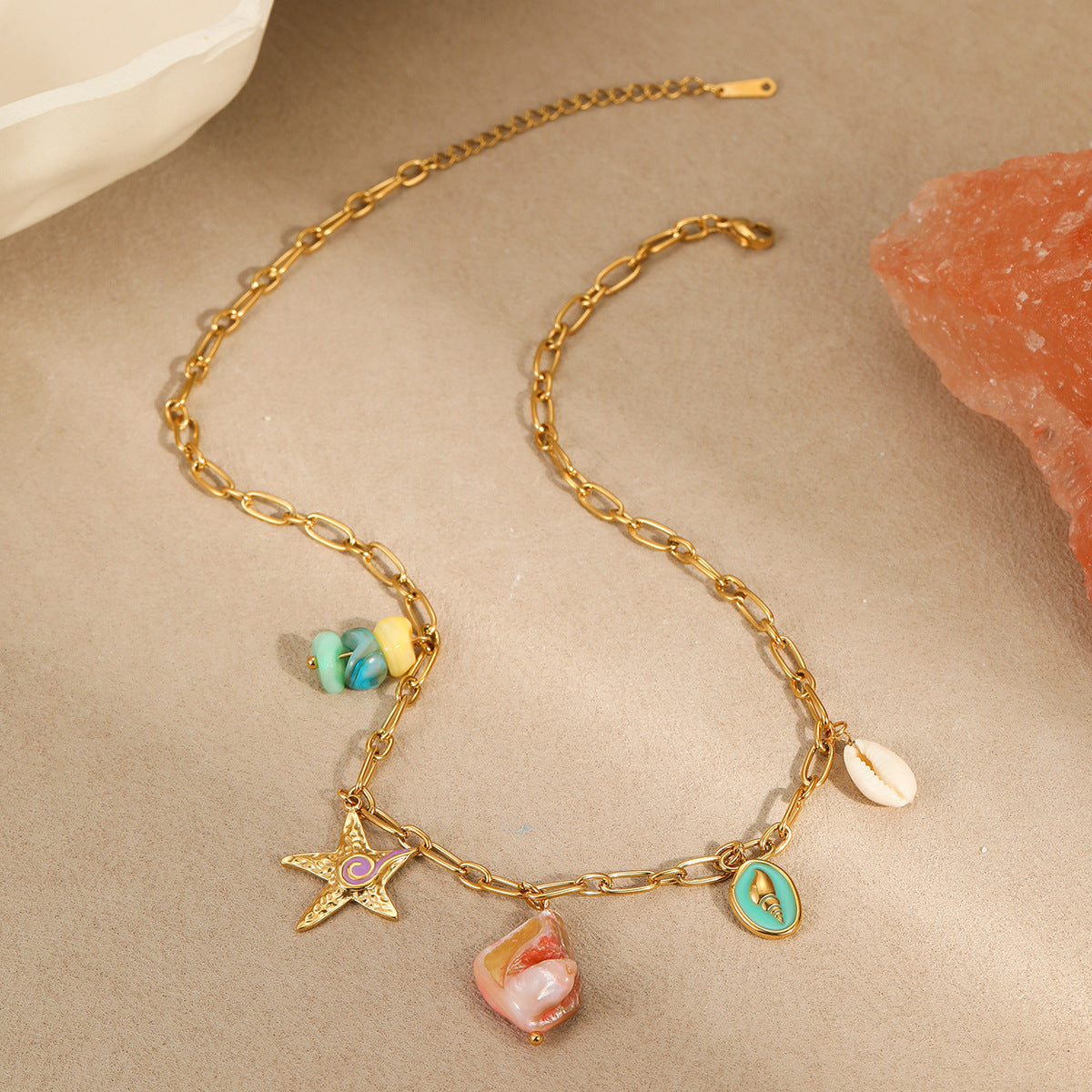 Shell Natural Stone Pendant Necklace Bracelets