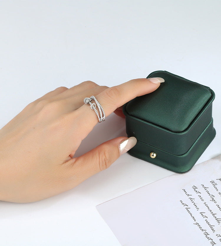 "Anxiety Ring" sterling silver + 18K gold set