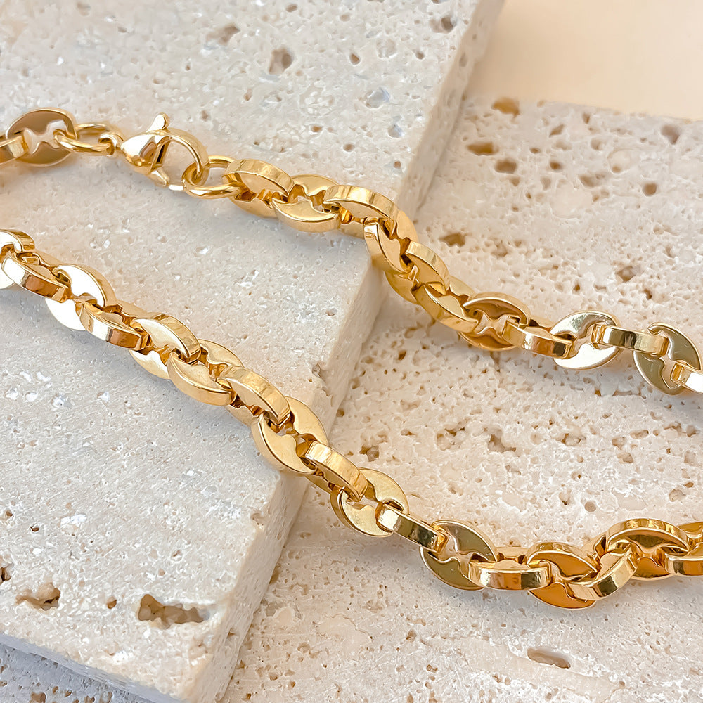 "Fortune Beans" 14K gold-plated couple bracelet for both men and women