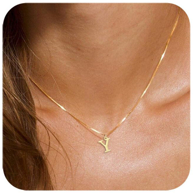 18K Gold Plated Delicate Alphabet Necklace A-Z Personalized Gift Fashion Jewelry