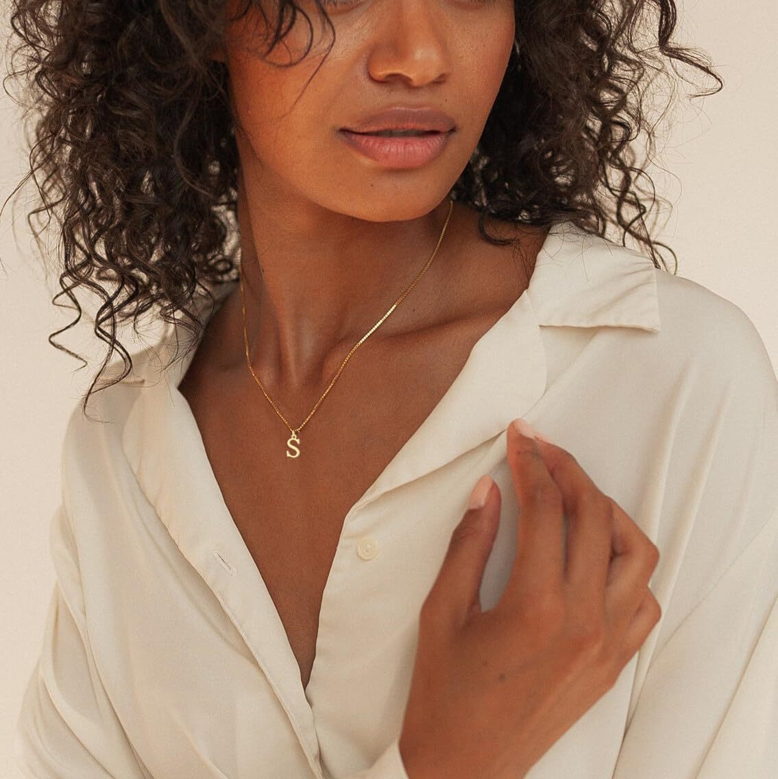18K Gold Plated Delicate Alphabet Necklace A-Z Personalized Gift Fashion Jewelry