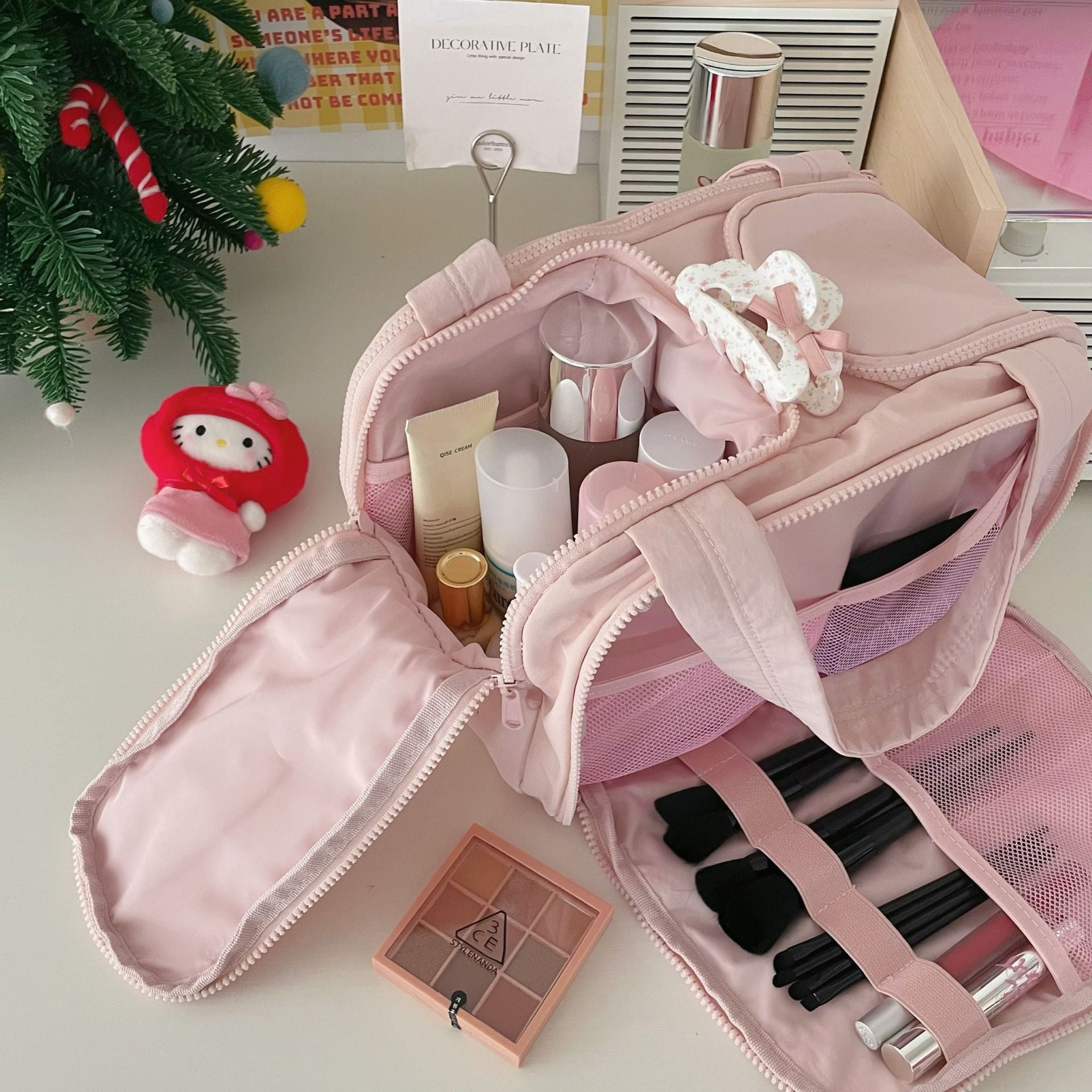 Portable multifunctional cosmetic bag, toiletry bag, travel bag