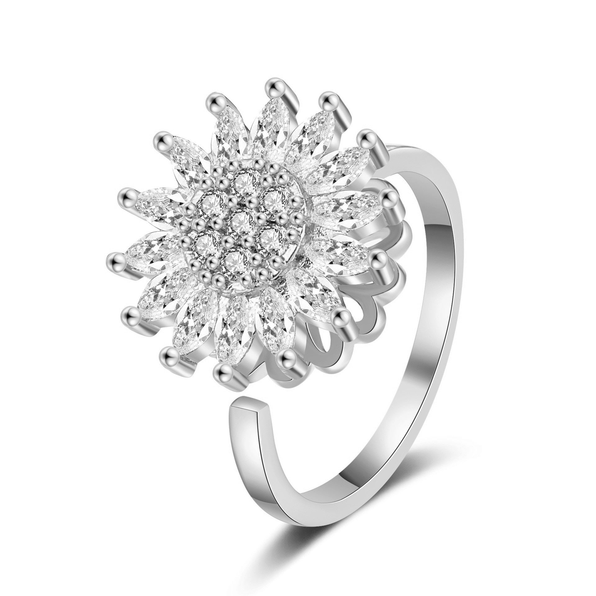 "Anxiety Ring" sterling silver + 18K gold set