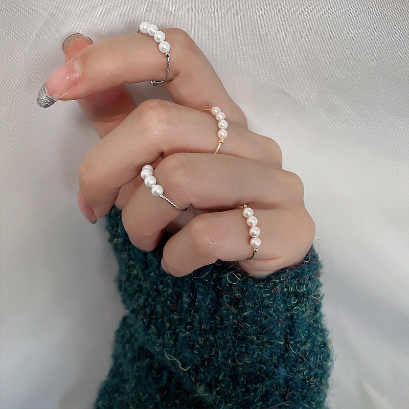 "Anxiety Ring" sterling silver + 18K gold set