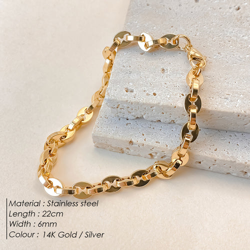 "Fortune Beans" 14K gold-plated couple bracelet for both men and women