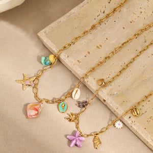 Shell Natural Stone Pendant Necklace Bracelets