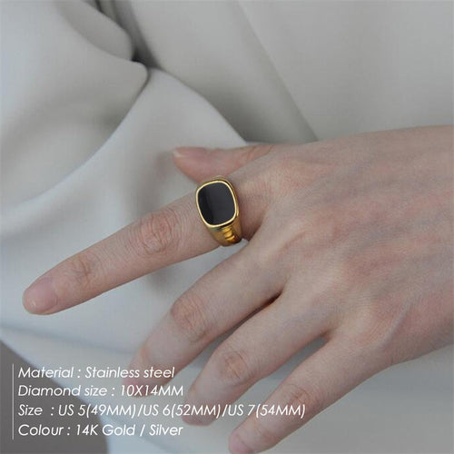 "Day and Night" Square Ring for Men and Women