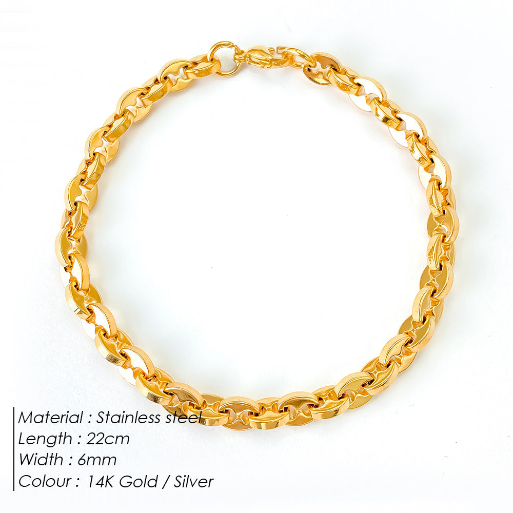"Fortune Beans" 14K gold-plated couple bracelet for both men and women