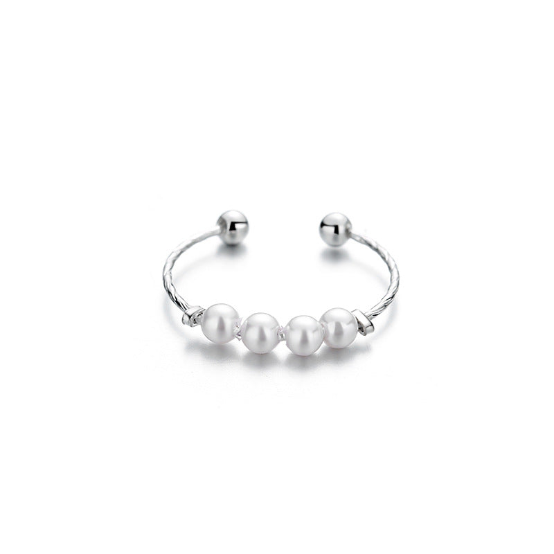 "Anxiety Ring" sterling silver + 18K gold set