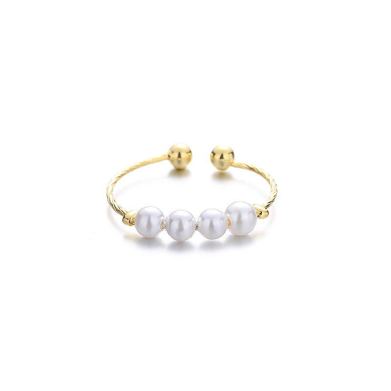 "Anxiety Ring" sterling silver + 18K gold set
